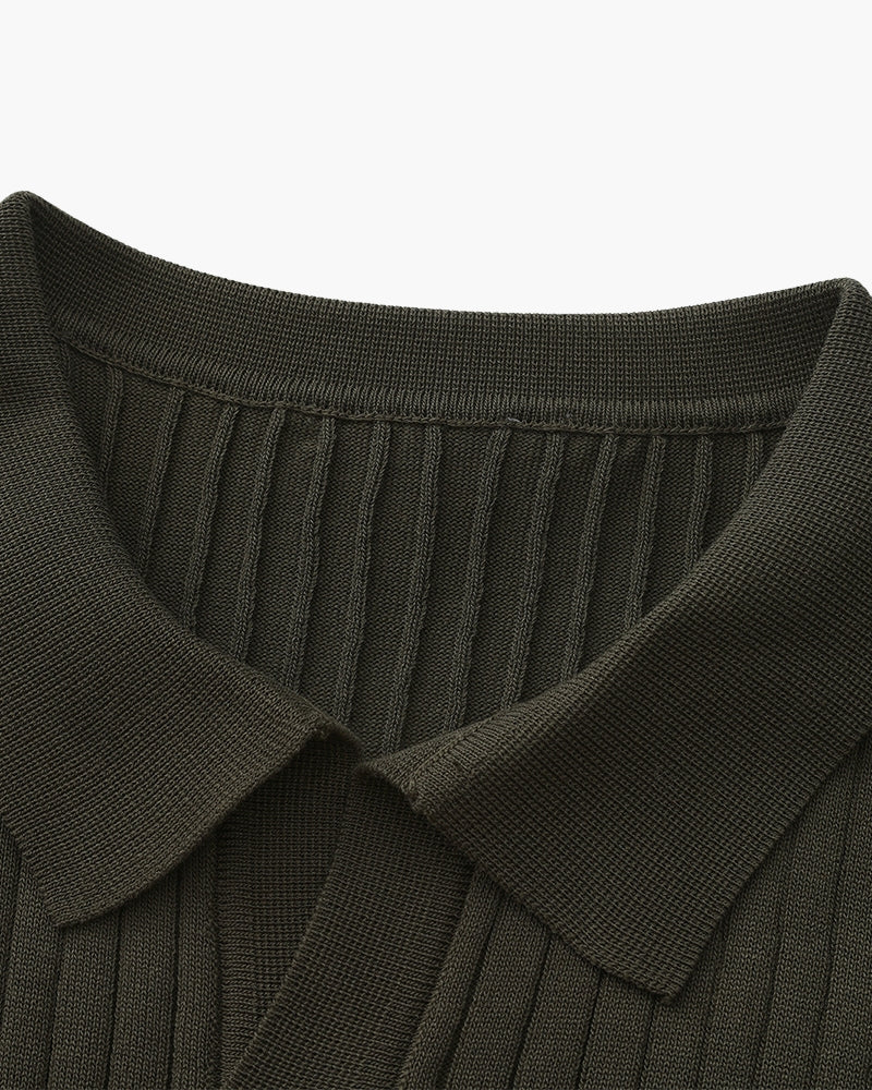 Ribbed Polo - Olive
