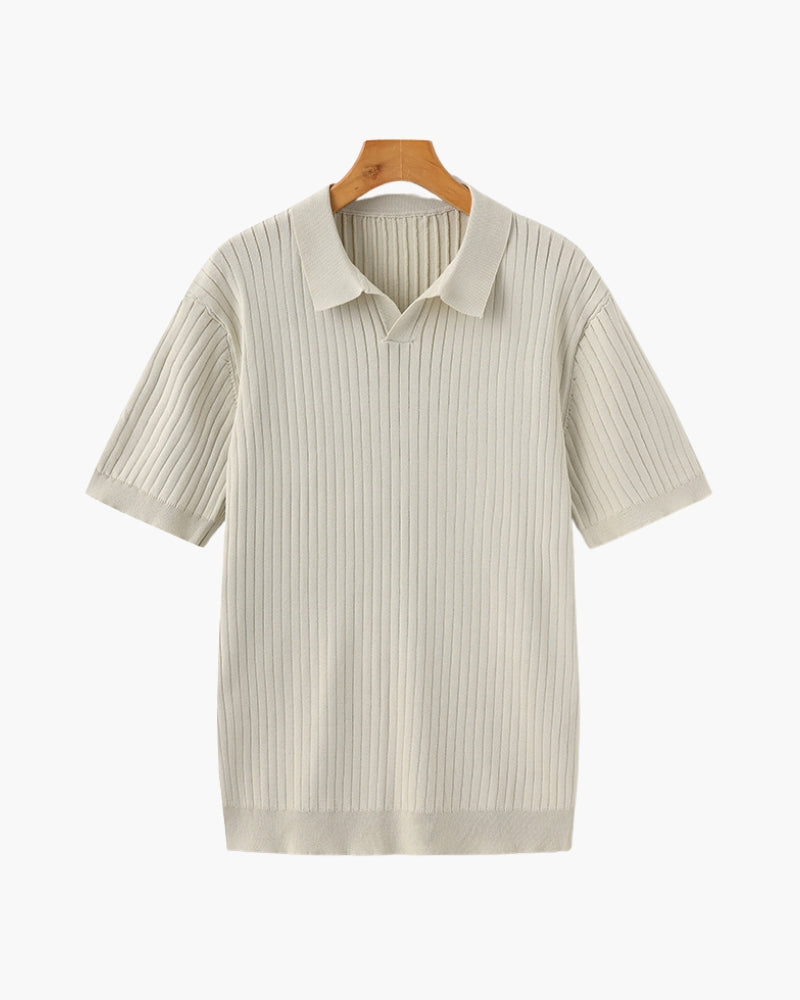 Ribbed Polo - Sand