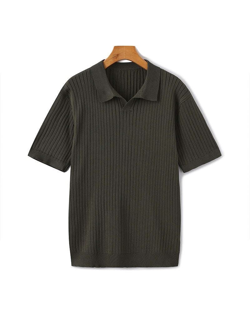 Ribbed Polo - Olive